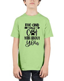Me And Cat Talk About You Style 100# - cats - Youth Tee Unisex