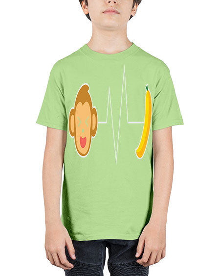 Monkey Heartbeat Banana 13# - monkey - Youth Tee Unisex
