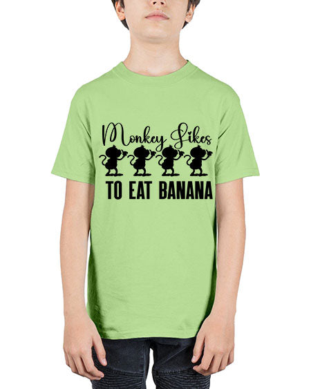 Monkey likes to eat banana  - monkey - Youth Tee Unisex