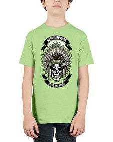Native American Skull 952# - skull and bones - Youth Tee Unisex
