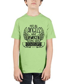Not All Angels Have Wings Some Have Stethoscopes Style Style 1135# - nurse - Youth Tee Unisex