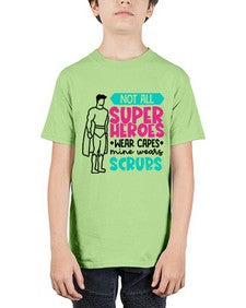 Not All Super Heroes Wear Capes Mine Wears Scrubs Style Style 1136# - nurse - Youth Tee Unisex