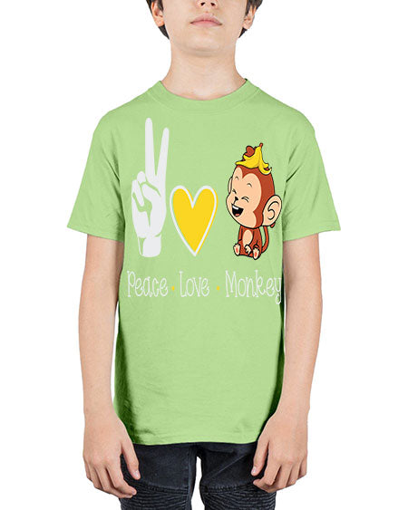 Peace Love Monkey 20# - monkey - Youth Tee Unisex