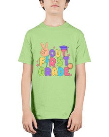Peace Out first Grade Peace 625# - first grade - Youth Tee Unisex