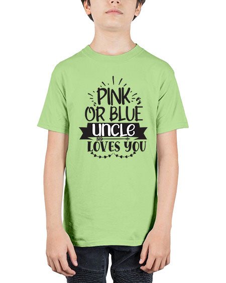 Pink or blue aucle loves you 429# - pregnancy - Youth Tee Unisex