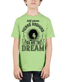Selfesteem means knowing you are the dream Style 18# - black afro - Youth Tee Unisex