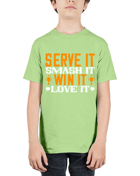 Serve it smash it win it love it 1883# - badminton - Youth Tee Unisex