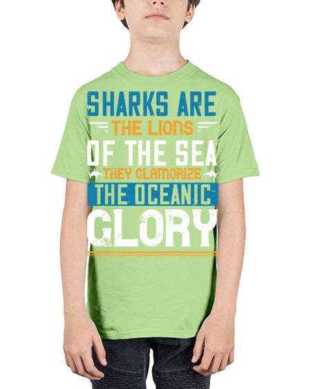 Sharks are the lions of the seaThey glamorize the oceanic glory Style 30# - shark-fish - Youth Tee Unisex