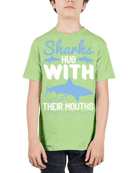 Sharks hug with their mouths Style 22# - shark-fish - Youth Tee Unisex