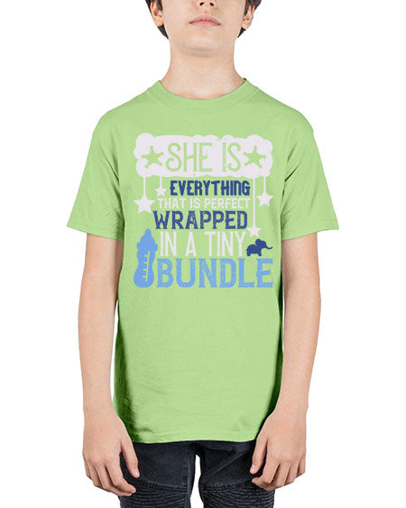She is everything that is perfect wrapped in a tiny bundle Style 445# - baby - Youth Tee Unisex