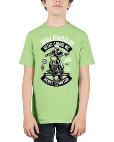 Skull Biker Club 1050# - skull and bones - Youth Tee Unisex