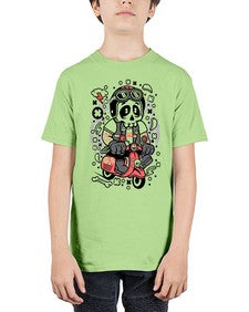 Skull Scooterist 1063# - skull and bones - Youth Tee Unisex