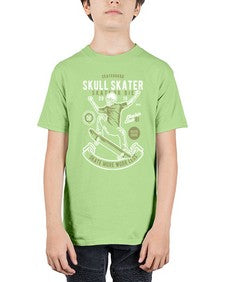 Skull Skater 1064# - skull and bones - Youth Tee Unisex