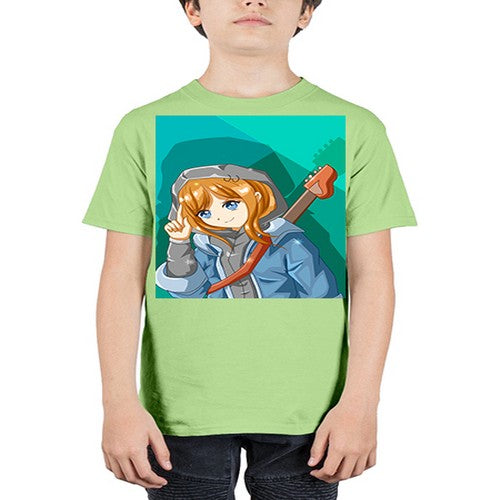 Swag and cute girl with a guitar 50# - anime - Youth Tee Unisex