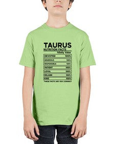 Taurus Nutrition Facts 490# - taurus - Youth Tee Unisex