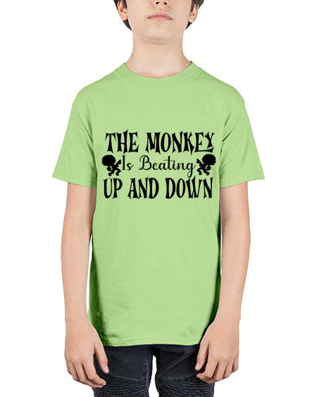 The monkey is beating up  - monkey - Youth Tee Unisex