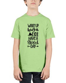 Wake Up Hug A Cat Style 108# - cats - Youth Tee Unisex
