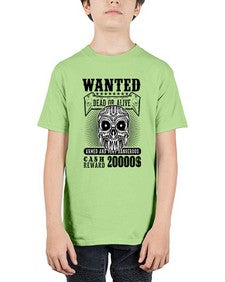 Wanted 1204# - skull and bones - Youth Tee Unisex