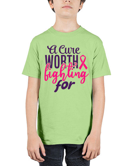 a cure worth fighting for Style 17# - breast cancer - Youth Tee Unisex