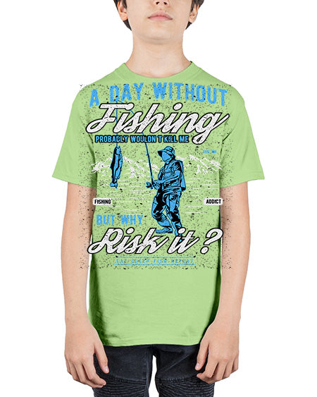 a day without fishing cs 68# - shark-fish - Youth Tee Unisex