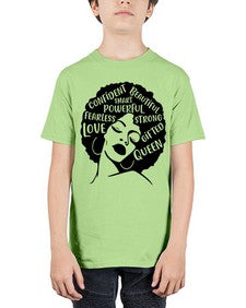afro lady with words 24# - black girls or women - Youth Tee Unisex