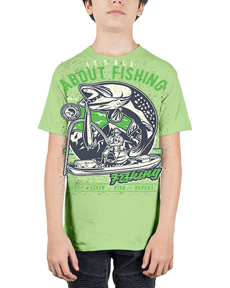 all about fishing cs 67# - shark-fish - Youth Tee Unisex