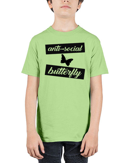 anti social butterfly - butterfly - Youth Tee Unisex