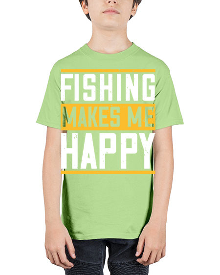 be happy and go for fishing 66# - shark-fish - Youth Tee Unisex