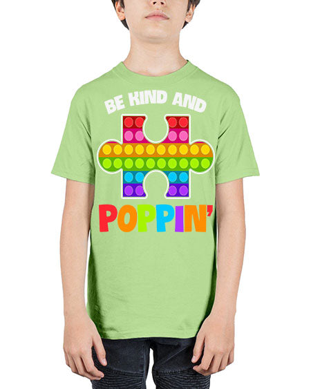 be kind and poppin autism 63# - autism - Youth Tee Unisex
