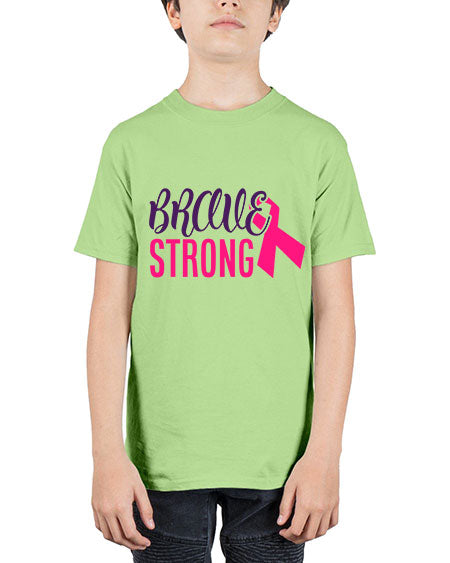 brave strong Style 15# - breast cancer - Youth Tee Unisex