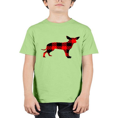 buffalo plaid pointed ear dog 64# - dogs - Youth Tee Unisex