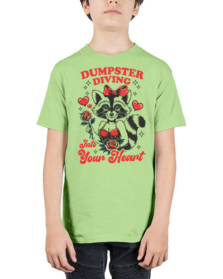 dumpster diving into your heart 11# - raccoon - Youth Tee Unisex