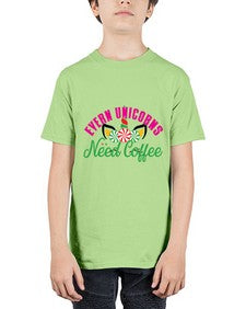 evern unicorns need coffee 126# - unicorn - Youth Tee Unisex