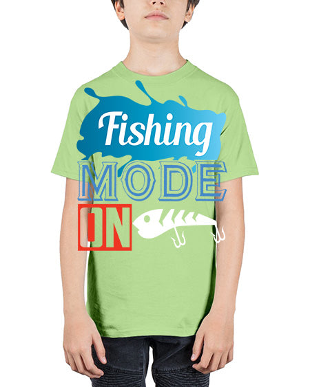 fishing mode on png 77# - shark-fish - Youth Tee Unisex