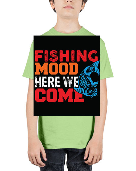 fishing mood here we come png 44# - shark-fish - Youth Tee Unisex