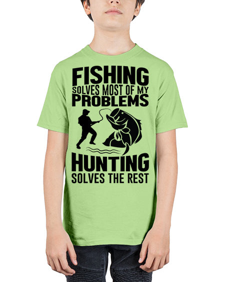 fishing solves 73# - shark-fish - Youth Tee Unisex