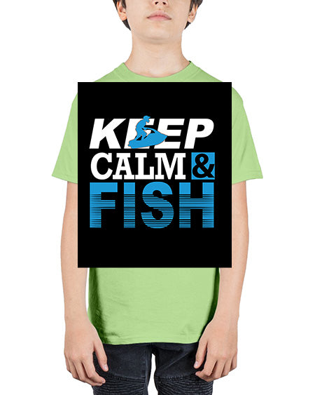 fishing with backround png 18# - shark-fish - Youth Tee Unisex