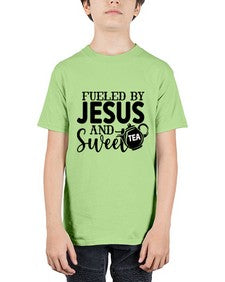 fueled by jesus and sweet tea 990# - tea - Youth Tee Unisex