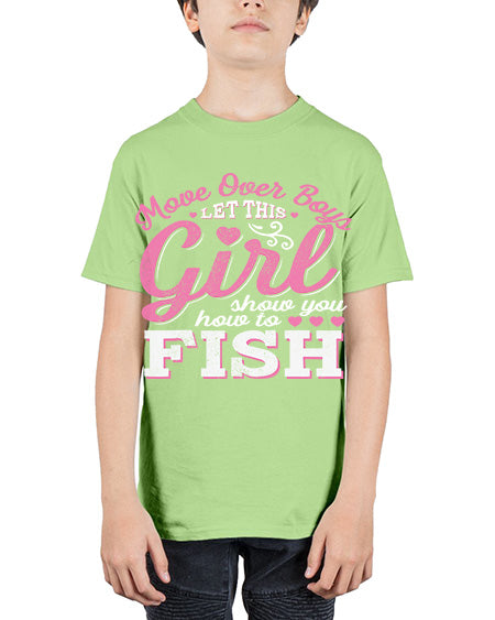 girl fishing 15# - shark-fish - Youth Tee Unisex