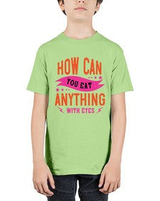 how can you eat anything with eyes 1064# - vegan - Youth Tee Unisex