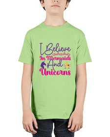 i believe in mermaids and unicorns 171# - unicorn - Youth Tee Unisex