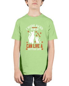 i work hard so my cat can live a better life Style 59# - cats - Youth Tee Unisex