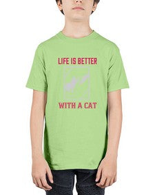 life is better with a cat Style 63# - cats - Youth Tee Unisex