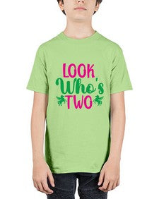 look whos two 268# - unicorn - Youth Tee Unisex