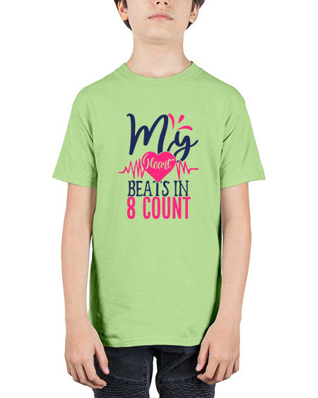 my heart beats in count 1740# - cheer - Youth Tee Unisex