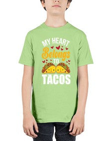 my heart belongs to tacos 1423# - tacos - Youth Tee Unisex