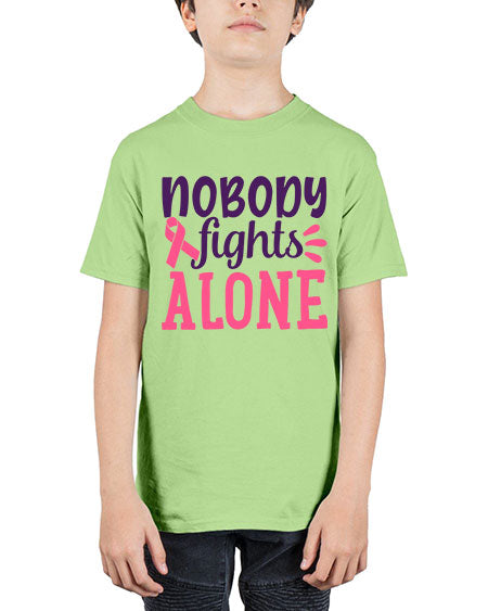 nobody fights alone Style 6# - breast cancer - Youth Tee Unisex