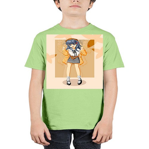 of beautiful girl with jacket 132# - anime - Youth Tee Unisex