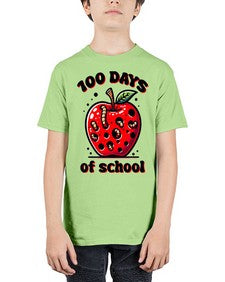 one hundred Days of School Apple 572# - one hundred days - Youth Tee Unisex