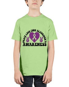 peace love cure alzheimer s awareness 206# - alzheimers - Youth Tee Unisex